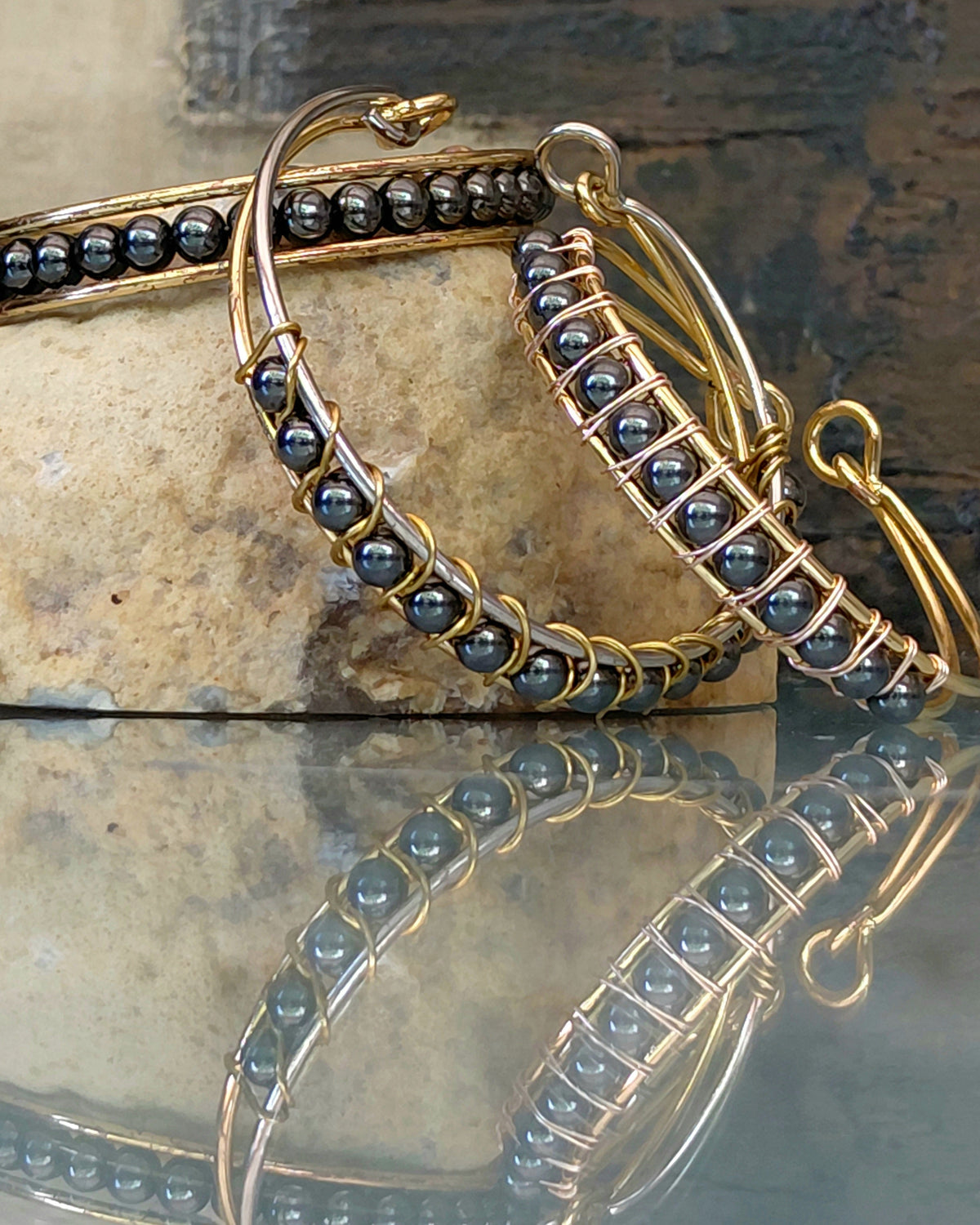 Hematite Lattice Cuff