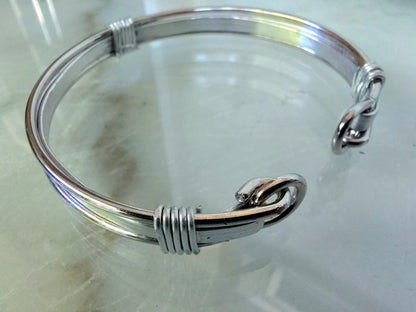 Silver Toned Open Tension Cuff