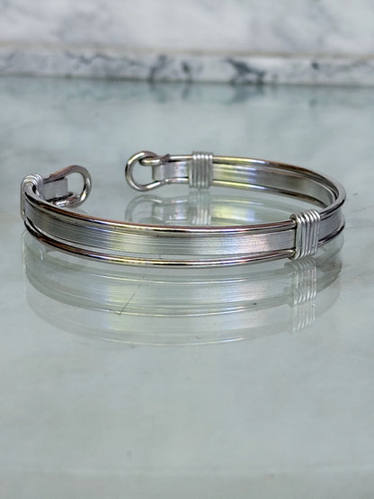 Silver Toned Open Tension Cuff
