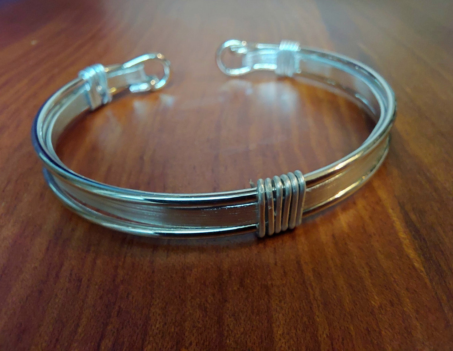 Silver Toned Open Tension Cuff