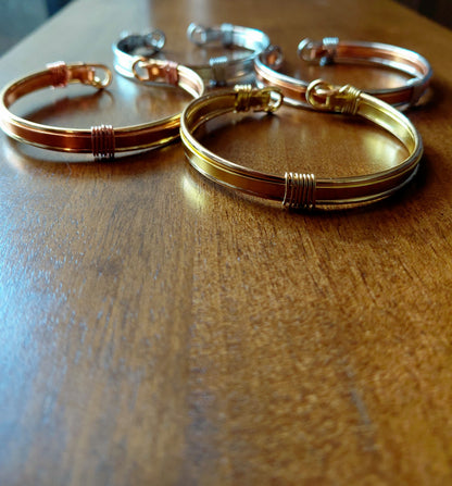 Gold & Copper Toned Open Tension Cuff