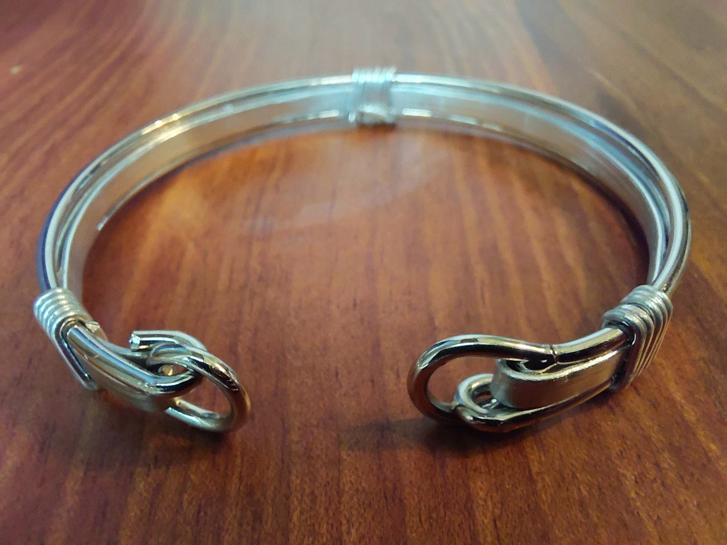 Silver Toned Open Tension Cuff
