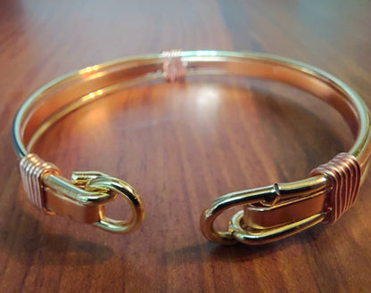 Gold & Copper Toned Open Tension Cuff