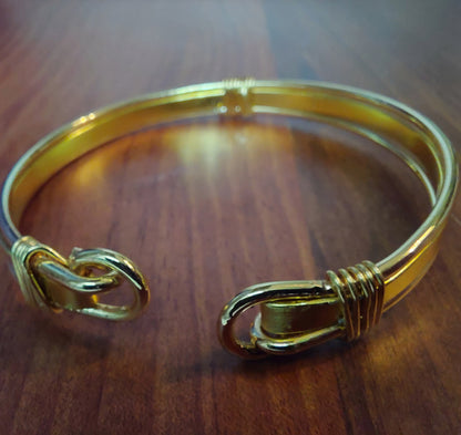 Gold Toned Open Tension Cuff