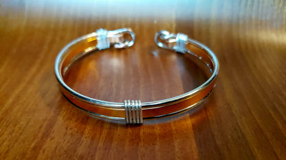 Silver & Copper Toned Open Tension Cuff
