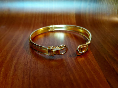 Gold Toned Open Tension Cuff