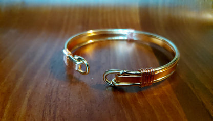 Gold & Copper Toned Open Tension Cuff